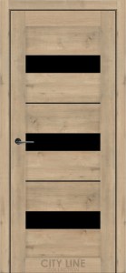 Дуб Монако/Чорне скло